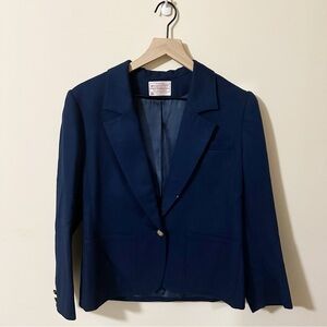 Vintage Pendletons Womens Virgin Wool Made in the USA Blue Blazer Size 10